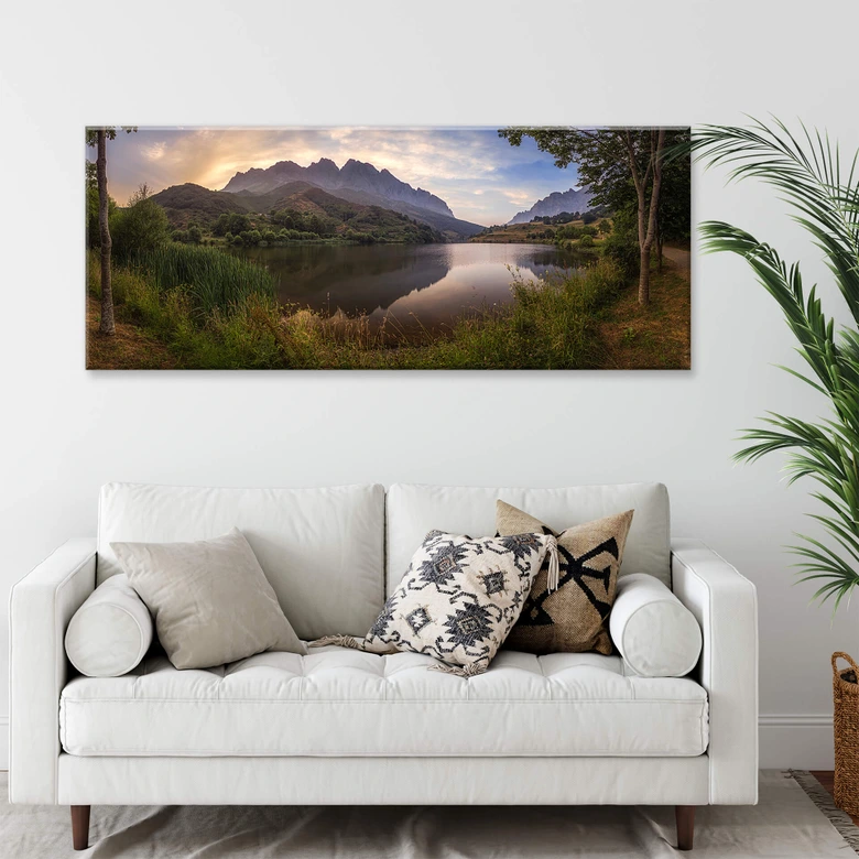 Lienzo Cuadrado - Estanque Paraíso - Panorama 