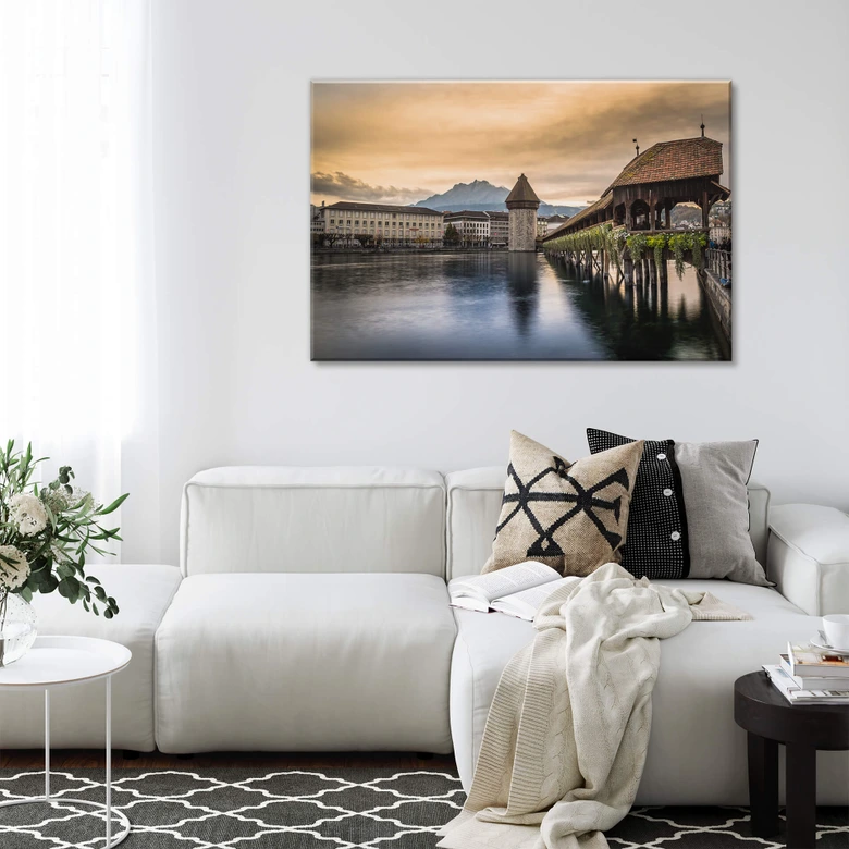 Leinwandbild Huber - Old Town Lucerne 