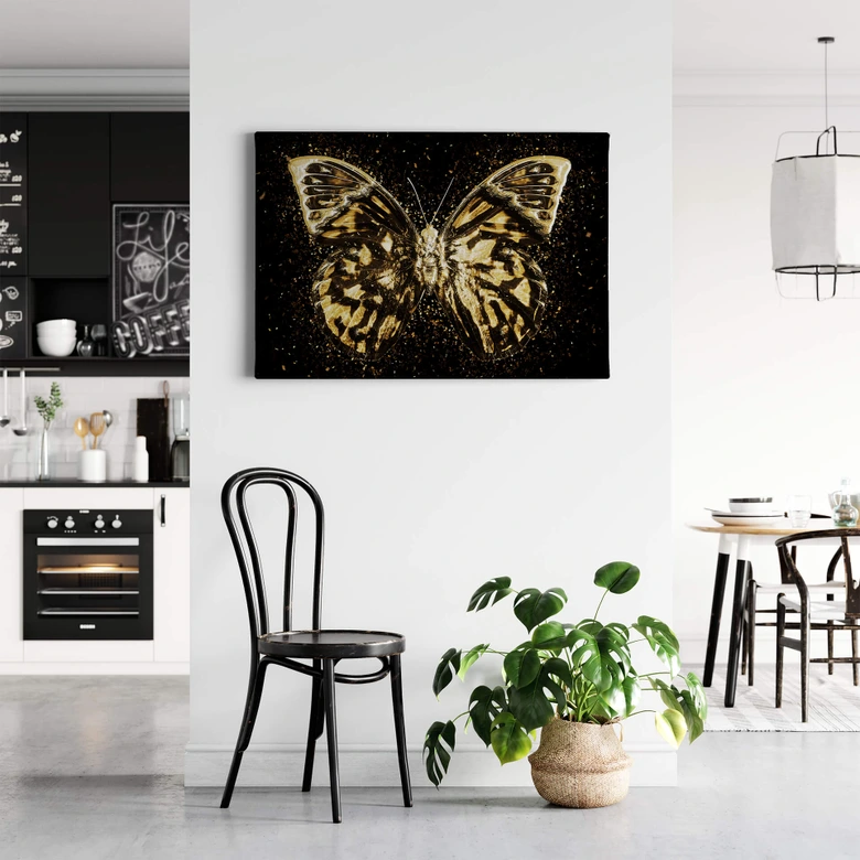 Leinwandbild Hugonnard - Goldener Schmetterling 