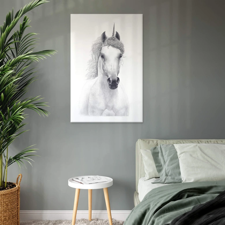 Lienzo Korenkova - Unicornio blanco 