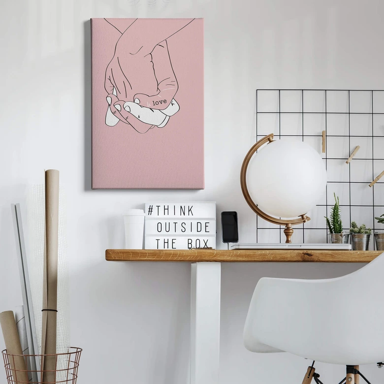 Tableau sur toile Kubistika - Main dans la main 