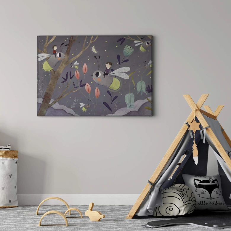 Canvastavla Loske - Eldfluga 