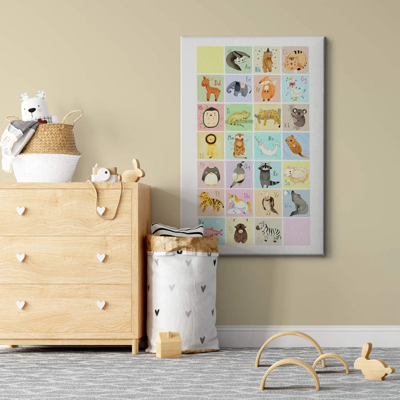 Leinwandbild Loske - Tierisches Alphabet - Englisch 