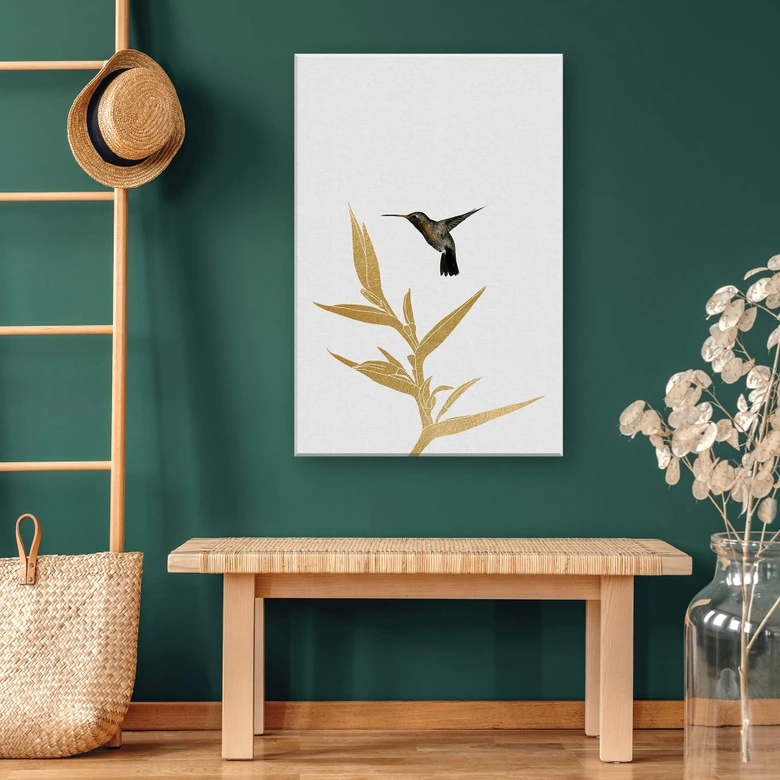Canvas Orara Studio - Hummingbird and Plant 