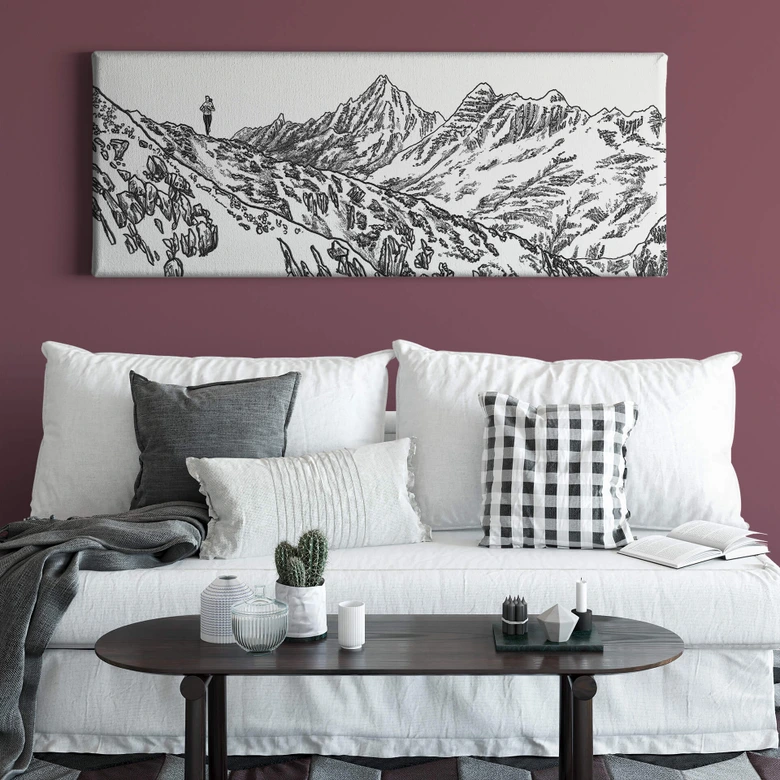 Tableau sur toile Sparshott - La randonnée en montagne - Panorama 