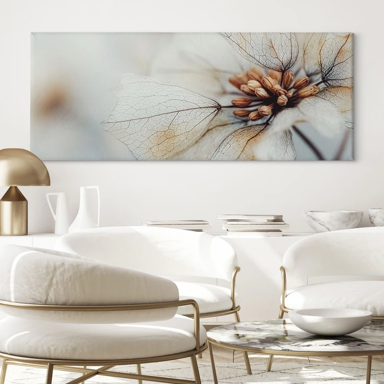 Leinwandbild Blütenstruktur einer Trockenblume - Treechild - Panorama 