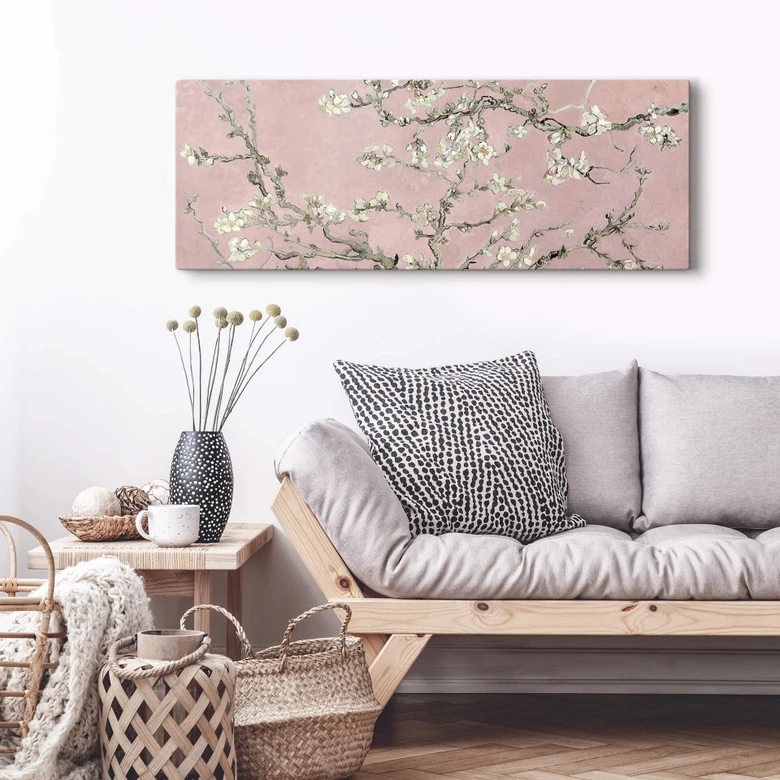Leinwandbild van Gogh - Mandelblüte Rosé - Panorama 