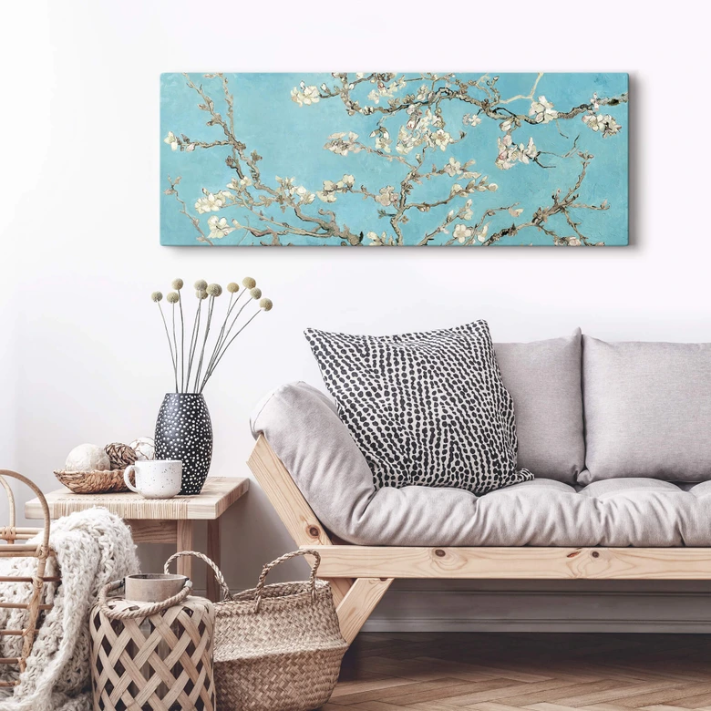 Tableau sur toile van Gogh - Fleurs d’amandier - Panorama 