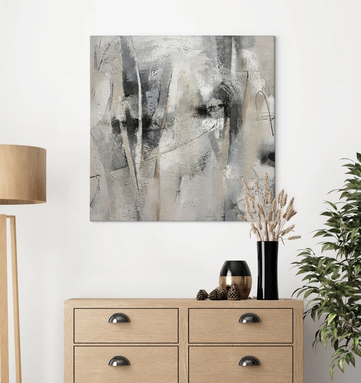 Canvasbillede Abstrakt landskab - Fedrau - Firkantet 