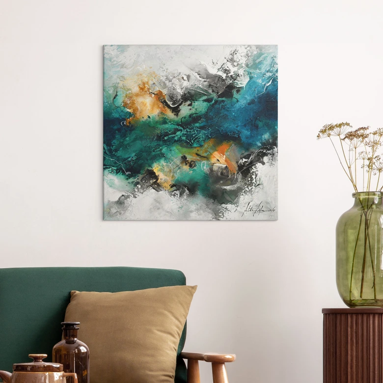 Leinwandbild Farbnebel abstrakt - Fedrau 
