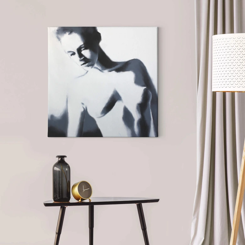 Lienzo Schmucker - Karla - Blanco y negro - Cuadrado 