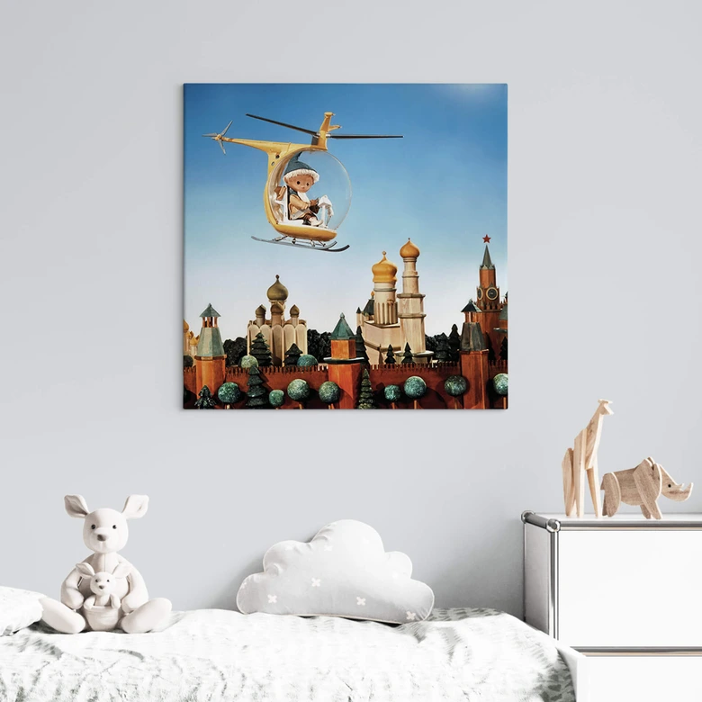 Leinwandbild Unser Sandmännchen - Sandmann auf der Reise durch den Orient - Quadratisch 