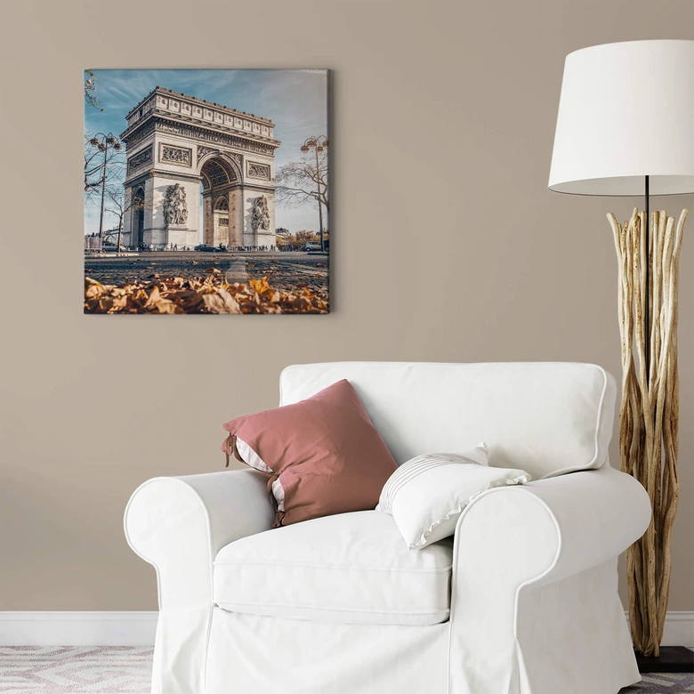 Leinwandbild Arc de Triomphe im Herbst - Quadratisch 