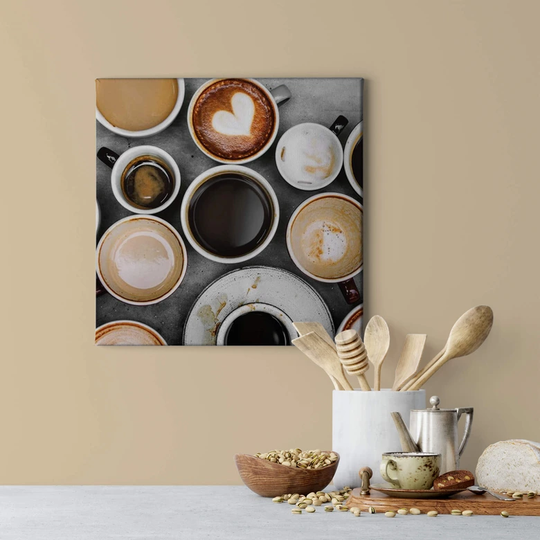 Tableau sur toile Variations de café - Carré 