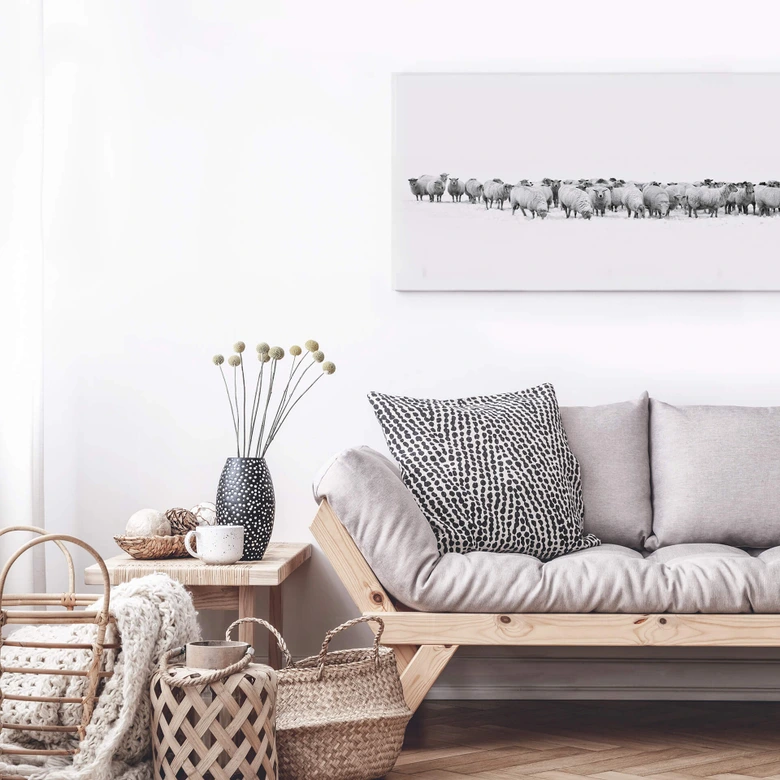 Obraz na płótnie Stado owiec - Panorama 