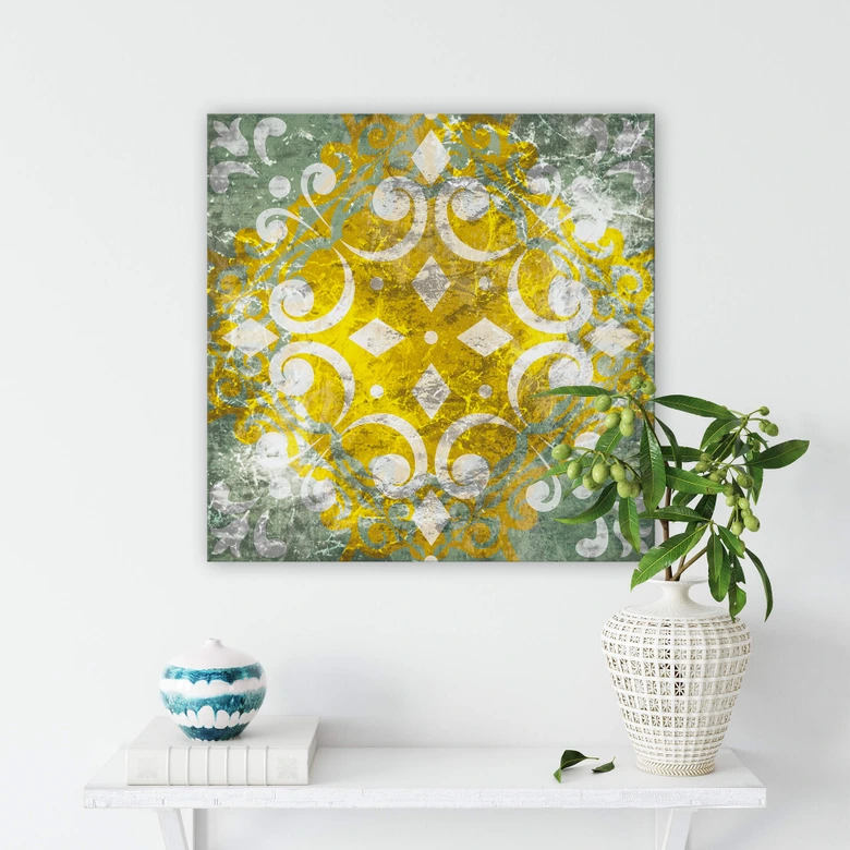 Obraz na płótnie z ornamentem w stylu vintage - kwadrat 