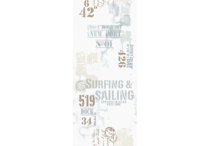 Livingwalls Wandtattoo pop.up Panel mit Schrift Küche selbstklebend blau, braun, weiß 