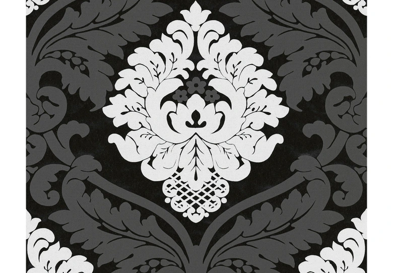 Livingwalls Wallpaper Flock 4 Black, Signal white, Graphite grey 