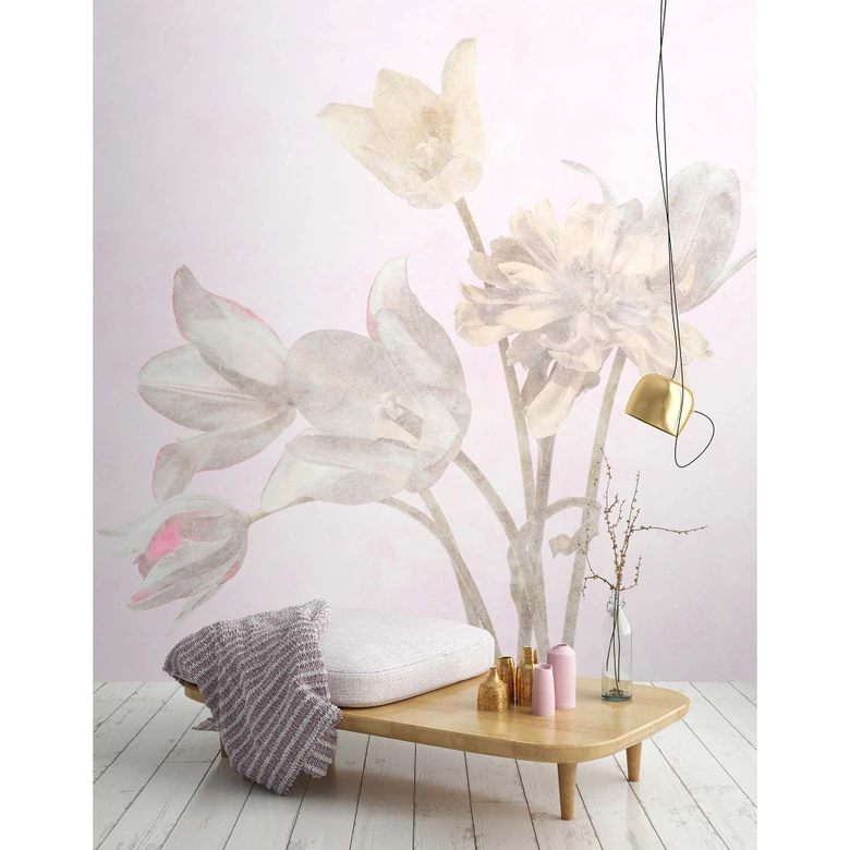 Fotomural Paredes de Patel 3 Morning Room 1 morado, amarillo, beige, gris, rosa 