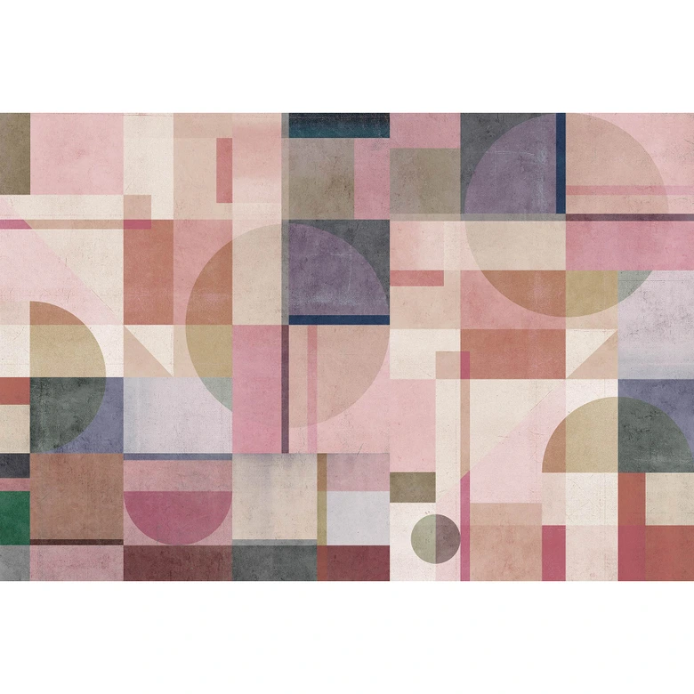 Livingwalls Fototapete Walls by Patel 3 Piazza 2 rosa, lila, beige, blau, grau 
