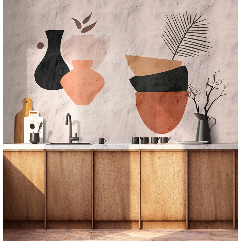 Livingwalls Fototapete Walls by Patel 3 Santa Fe 2 rosa, orange, schwarz, braun 