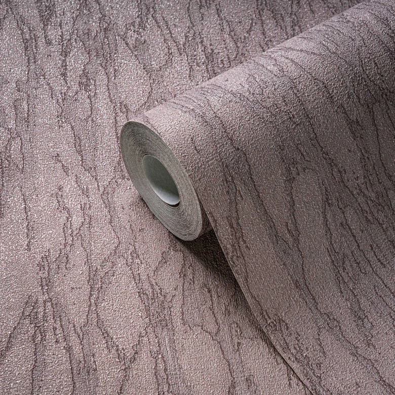 Papier peint structuré aspect écorce gris chaud - papier peint intissé style naturel 