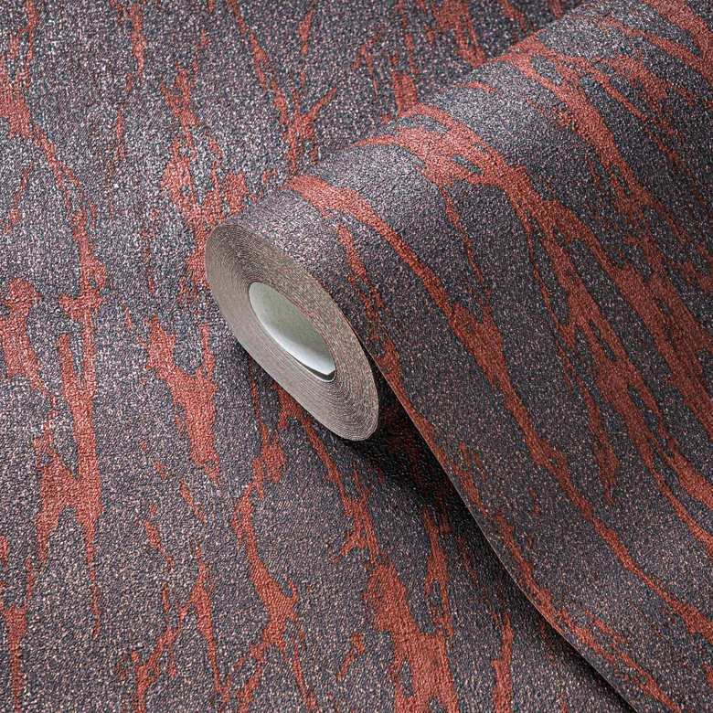 Papier peint structuré abstrait marron-gris - design moderne intissé 