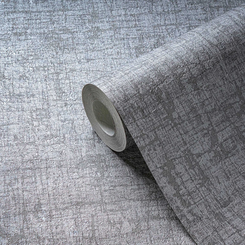 Strukturtapete Kalkputz-Optik Hellgrau - Moderne Vliestapete Urban Style 