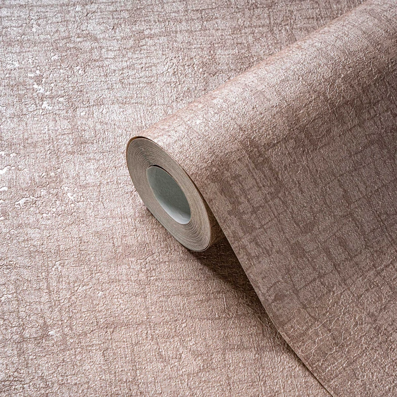 Elegant taupe texturerad skal- och stick tapet - mångsidig non-woven tapet 