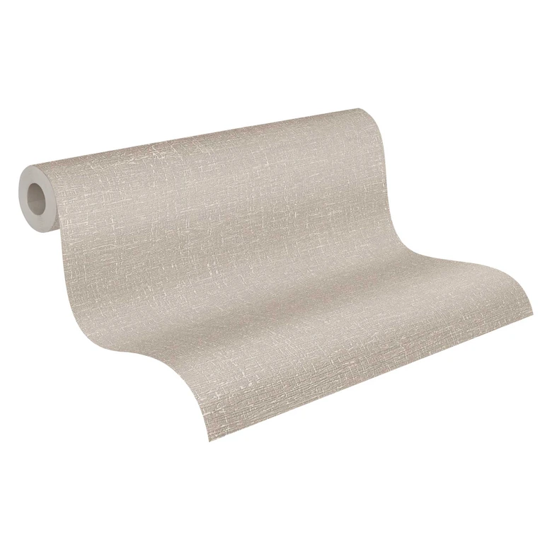 Strukturierte Vliestapete Taupe - Wandbekleidung mit feinem Linien für ein modernes Zuhause 