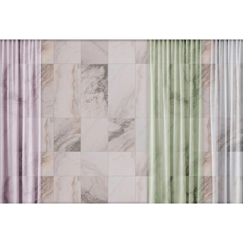 Marmor-Fototapete in Pastelltönen mit Textileffekt - Eleganz für Zuhause 