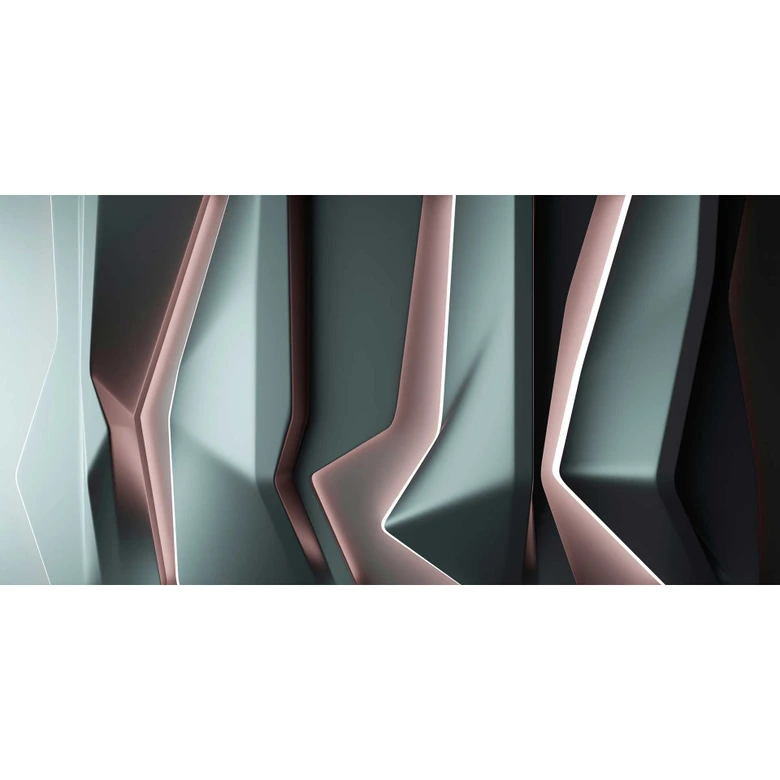 Fototapete Abstrakte Geometrie 3D mit Metallglanz - Moderne Vliestapete in Tiefschwarz 