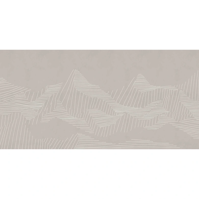 Geometrische Berge Fototapete in Beige mit Linienmuster - Vliestapete 