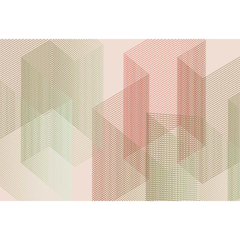 Geometrische Fototapete in Pastellfarben - 3D Vliestapete 
