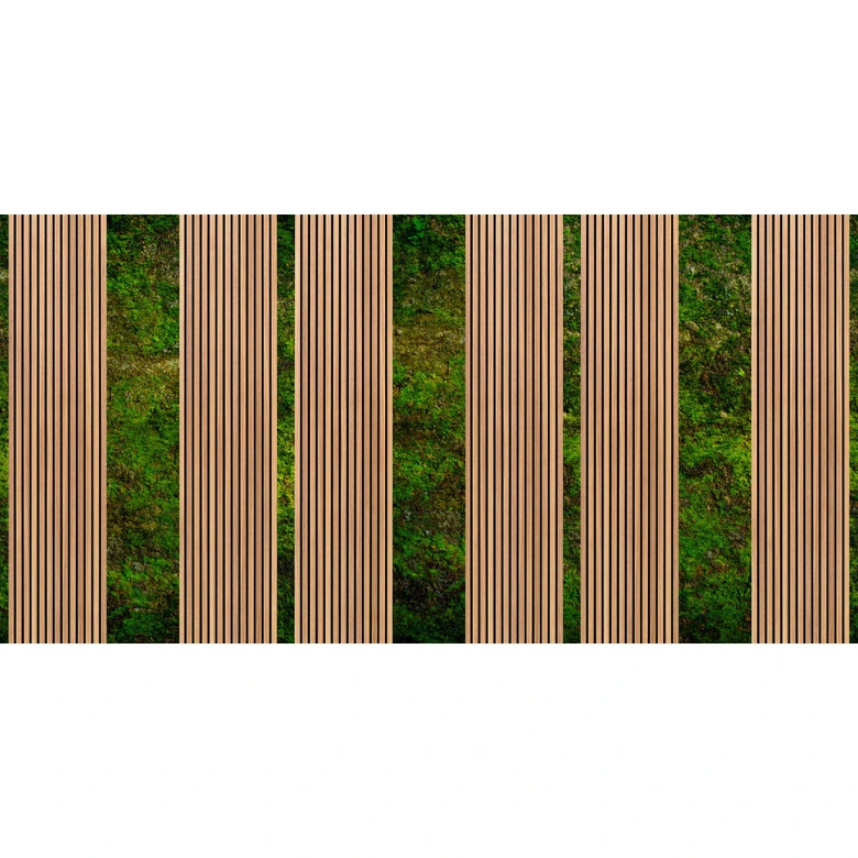 Mos en houtlook fotobehang groen & bruin - vliesbehang natuur design 