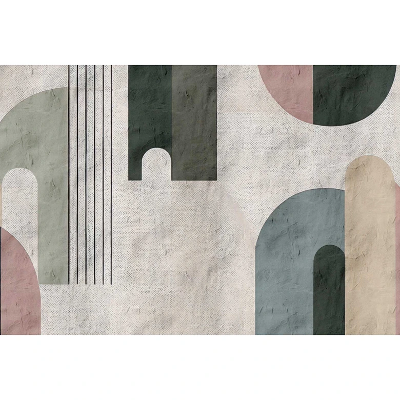 Fototapete Geometrisch und Abstrakt in Pastell - Vliestapete mit modernem Design 