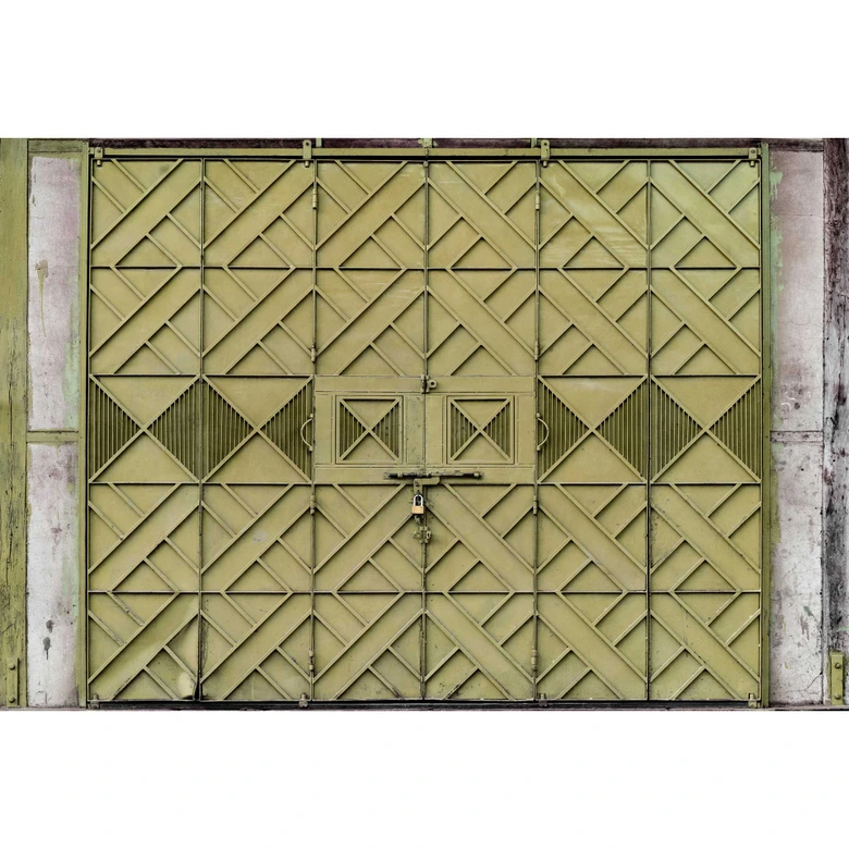 Vintage Geometrische Fototapete - Olivgrünes Gitterdesign 