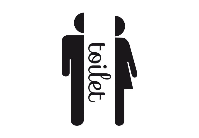 Man & Woman Toilet Sign Wall sticker 