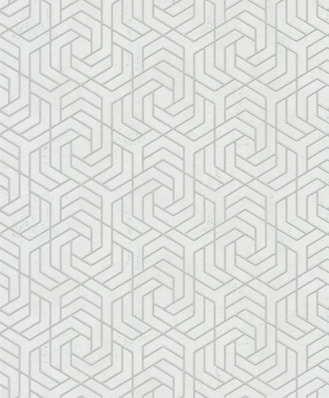 vliesbehang in 3D look grijs grafisch  