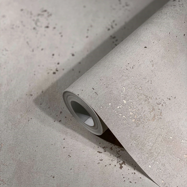 Vliestapete mit leichtem metallic Effekt als Uni Grau Struktur  
