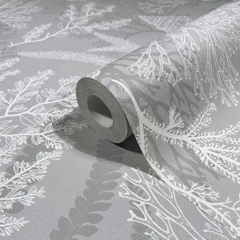 Papel pintado no tejido de conchas grises naturaleza gráfica submarina  