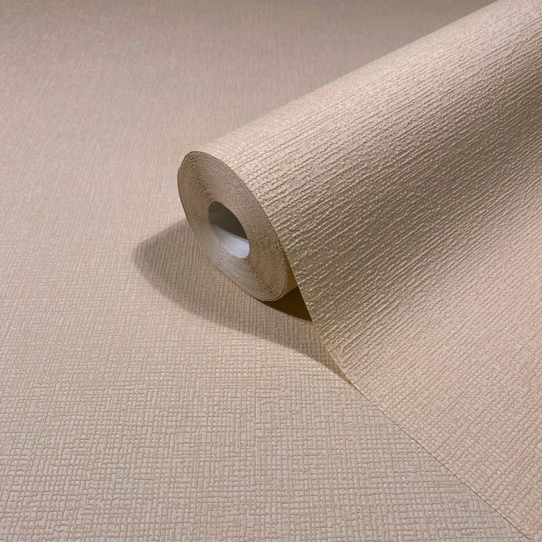 Vliestapete in beige leichte Struktur Uni Modern  