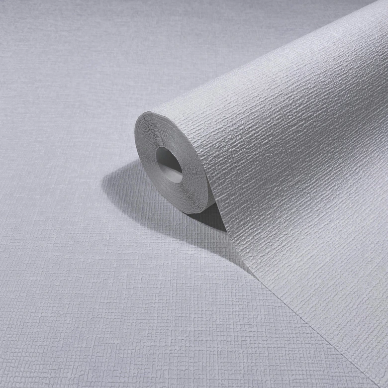 Non-woven tapet i vit ljus texturerad slät modern  