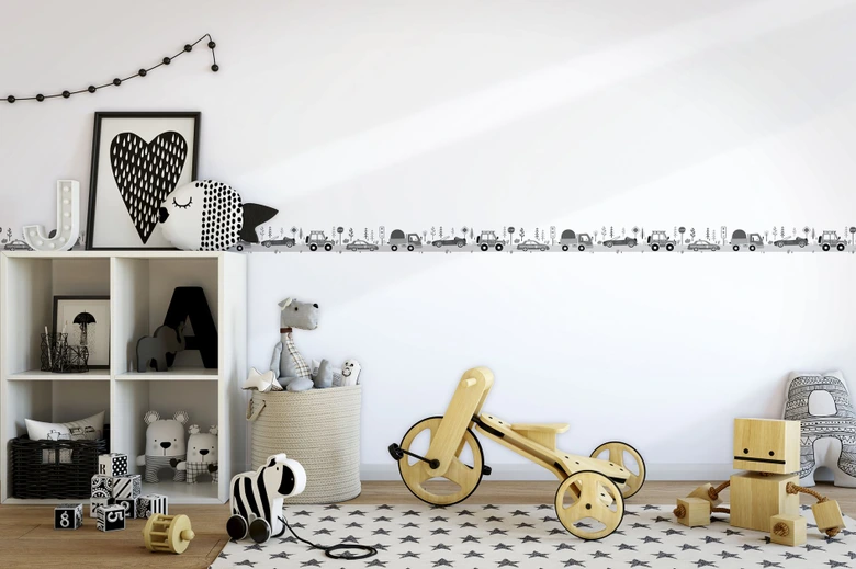 Bordüre, Vliesbordüre Kids Walls weiß, grau 
