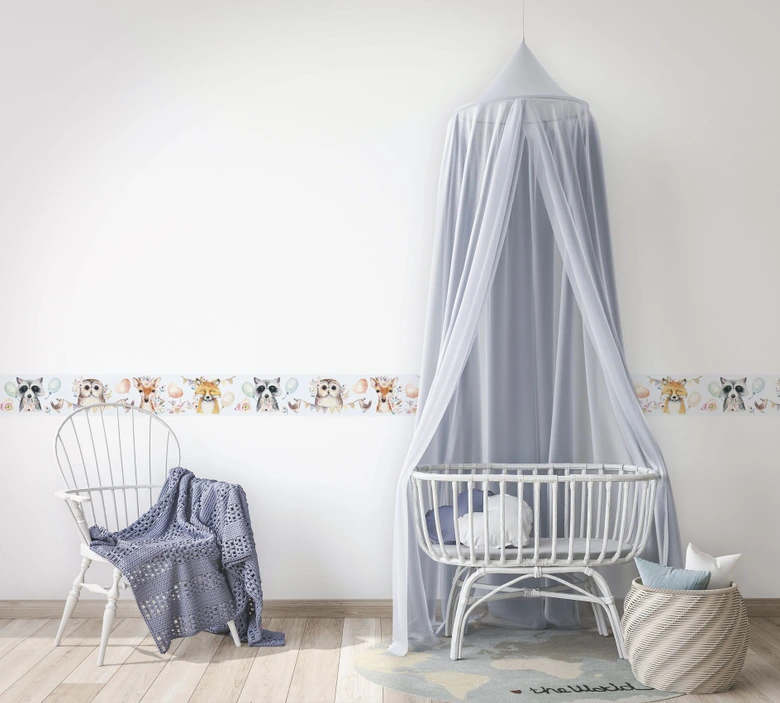 Behangrand met illustratie Kids Walls grijs, veelkleurig 