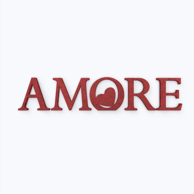 Lettres en bois MDF Amore 02 
