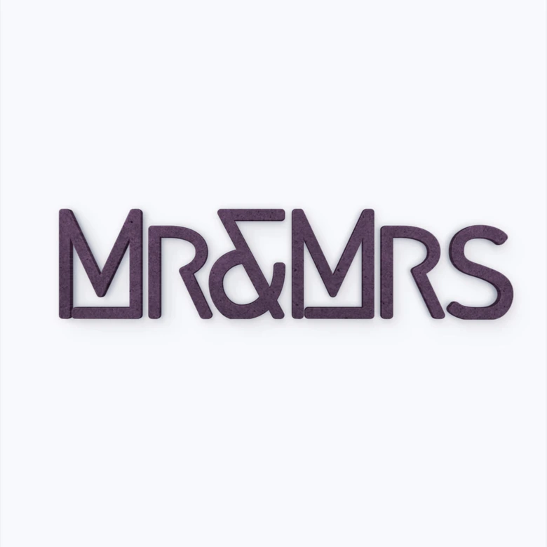 Lettres décoratives en bois MDF - Mr & Mrs Moderne 