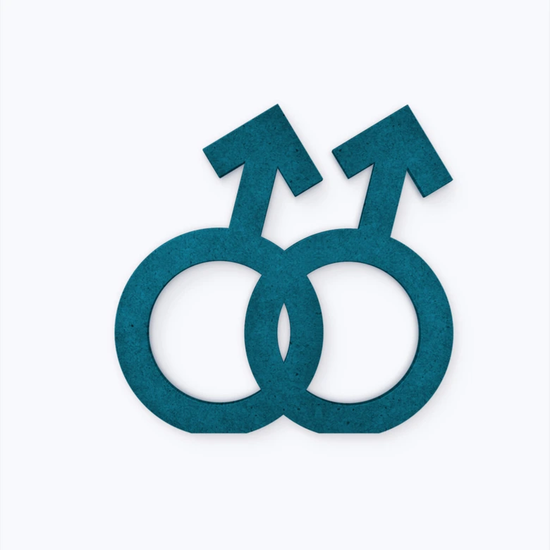 MDF-Holzdeko Gender-Symbol Homo Männer 