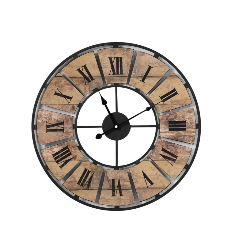 Metall Wanduhr XL im Vintage-Look mit römischen Ziffern aus Metall | geräuschlos | Ø50cm 