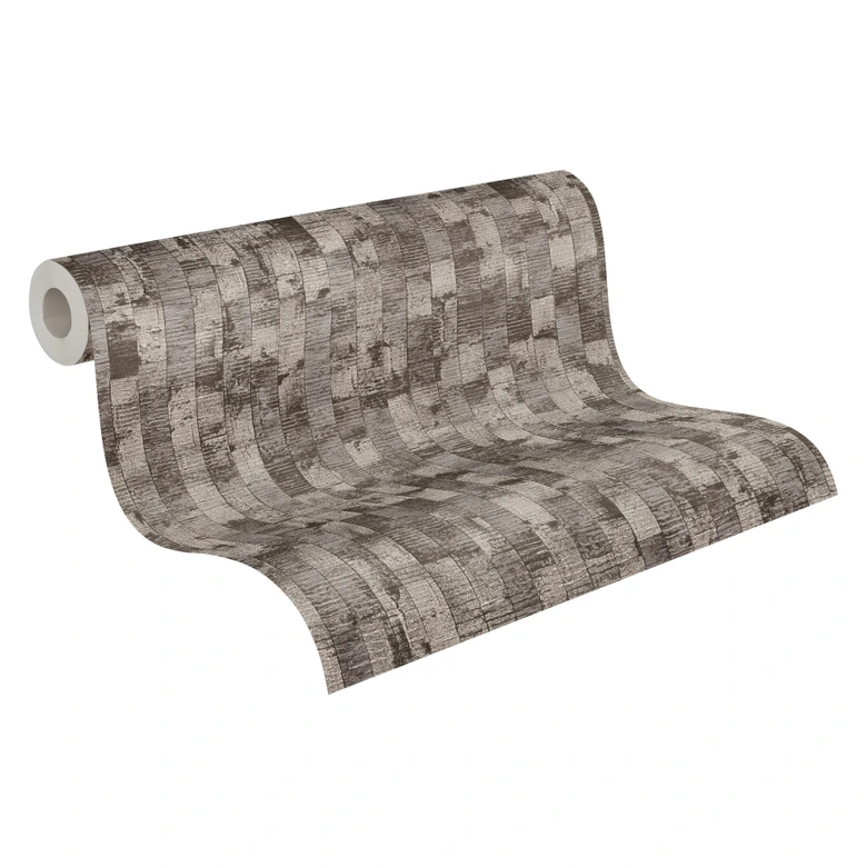 Vliestapete Daniel Urban Lines grau beige schwarz metallic - Streifen Oberflächenstruktur 